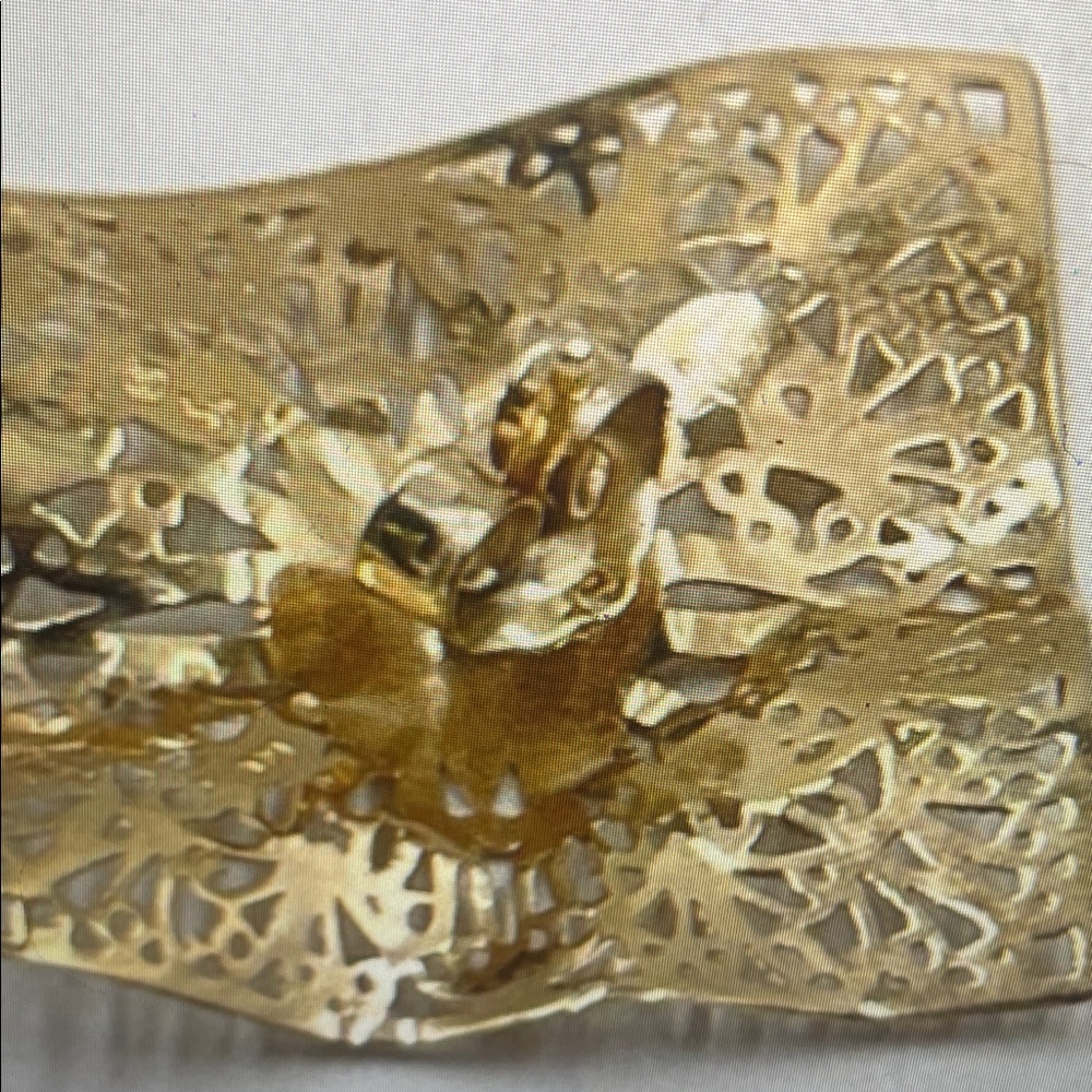 14K Gold Filigree Square Statement Earrings - Women Jewelry - Picture 11 of 14